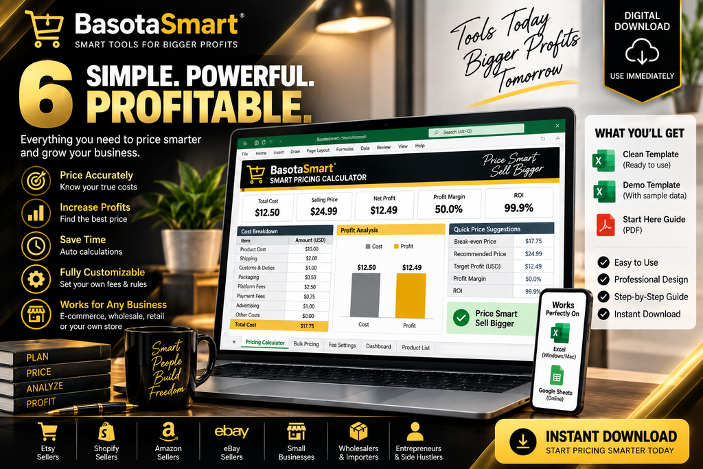 Smart Pricing Calculator – Profit Margin & Selling Price Tool
