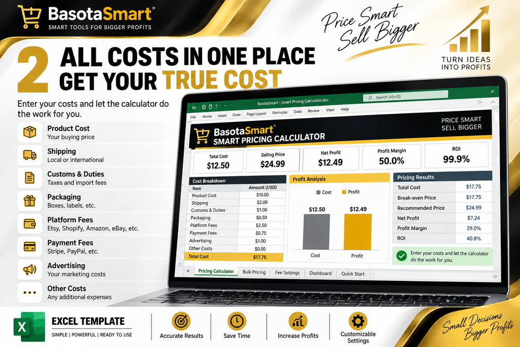 Smart Pricing Calculator – Profit Margin & Selling Price Tool
